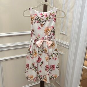 Floral Pink and White Kids Dress